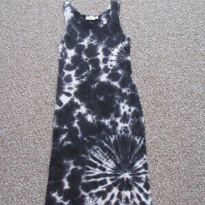 RD Style Black/Gray Tie-Dye Bodycon Midi Dress - Size Medium